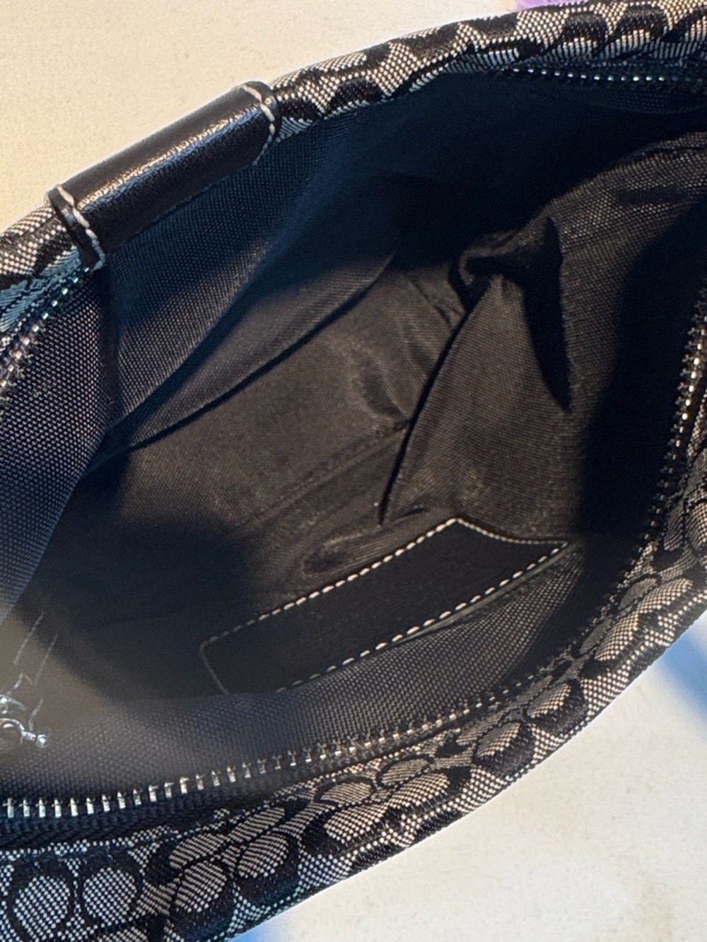 Coach Black and Gray Signature Jacquard Crossbody - Picture 10 of 13